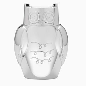 Kate Spade New York Owl Small World Metal Coin Bank Silver Lenox Sculpture Bird